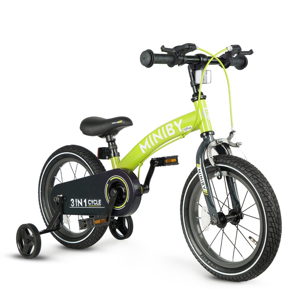 QPLAY Bicykel Miniby 3v1 Green, vek 2 - 8 rokov