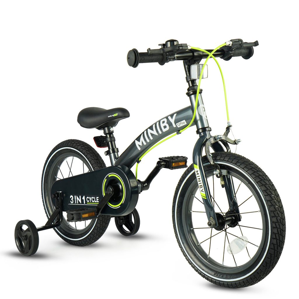 QPLAY Bicykel Miniby 3v1 Grey, vek 2 - 8 rokov