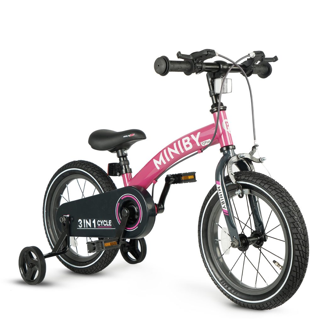QPLAY Bicykel Miniby 3v1 Pink, vek 2 - 8 rokov
