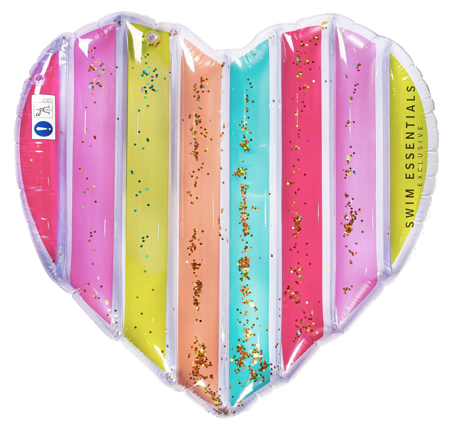 Nafukovačka Srdce dúha s trblietkami