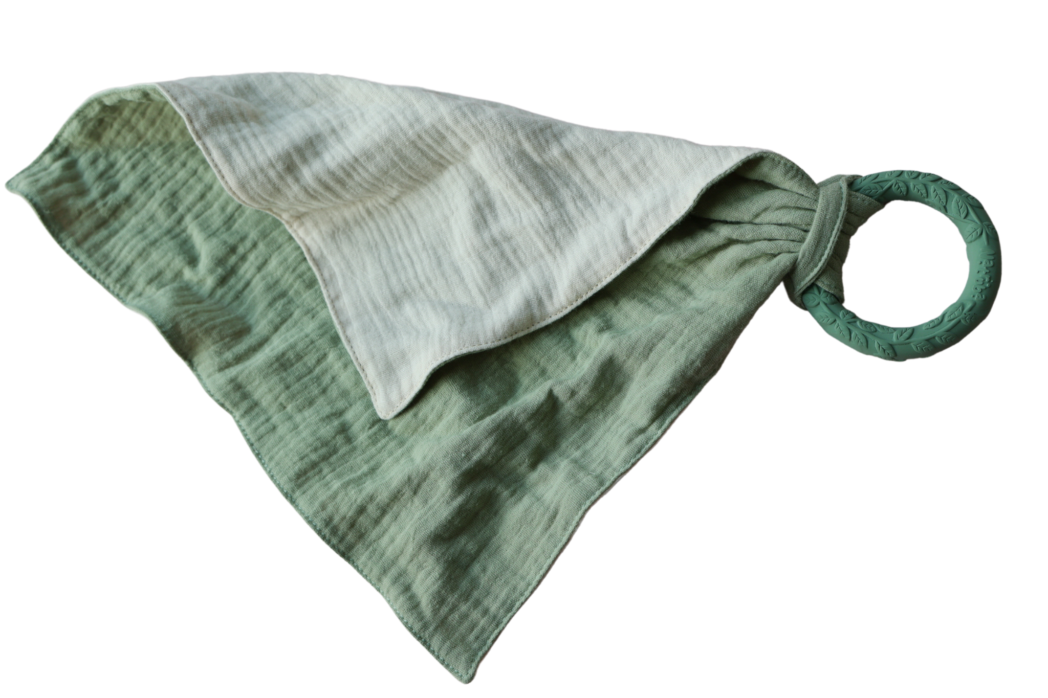 Mušelínový mojkáčik s kaučukovým krúžkom Zelený