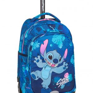 Školská taška Jack na kolieskach Stitch Blue