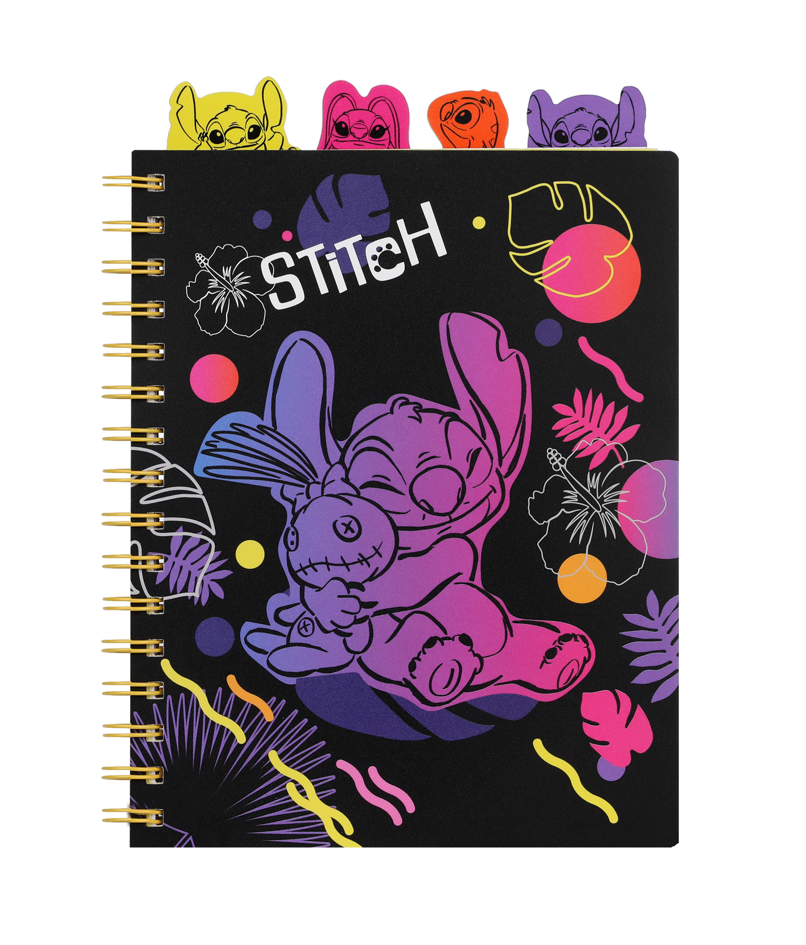 Zápisník špirálový A5 so záložkami Stitch Black