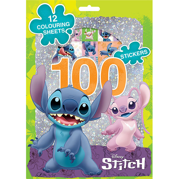 100 samolepek s omalovánkovými listy Lilo & Stitch