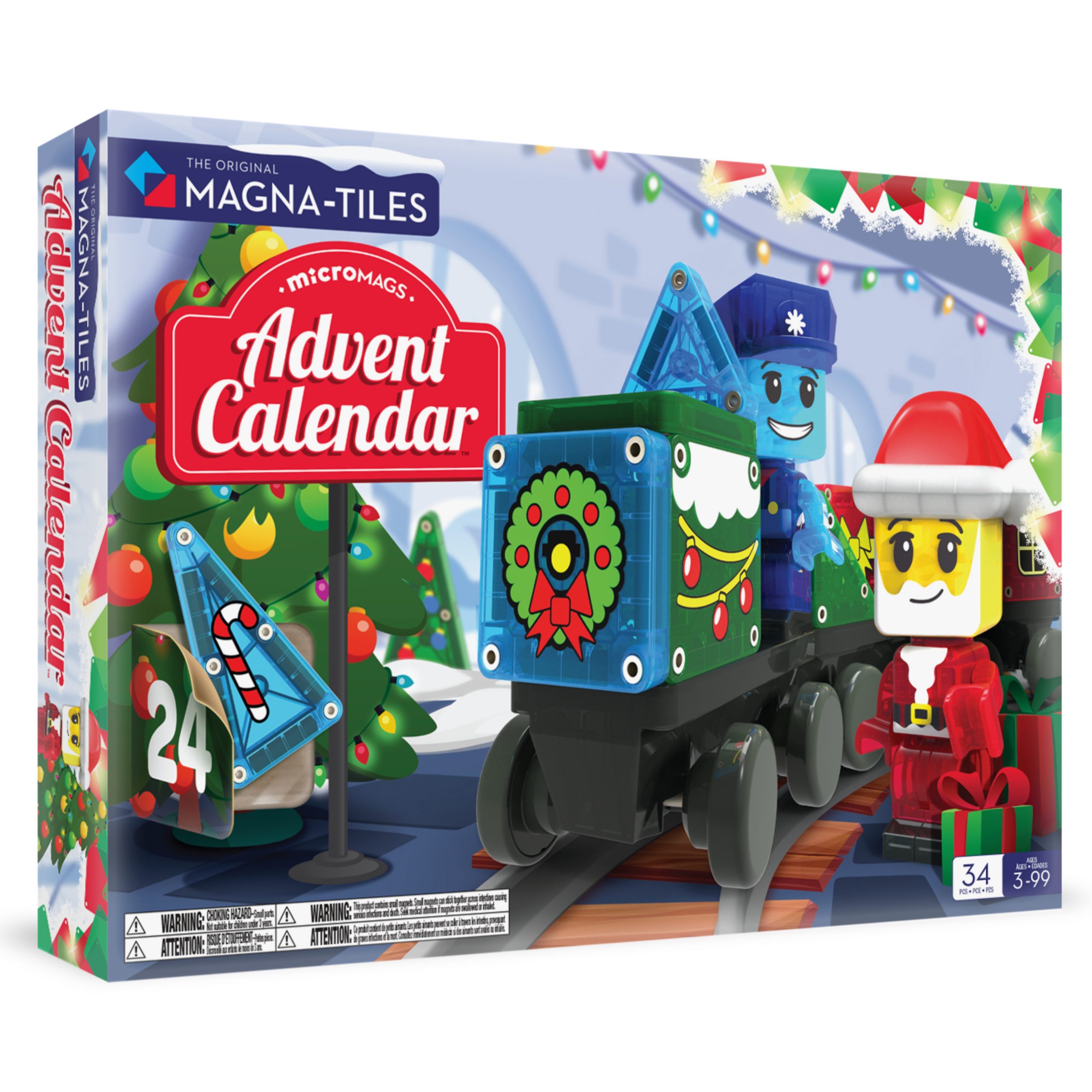 Magnetická stavebnica microMAGS Adventný kalendár 34 dielov