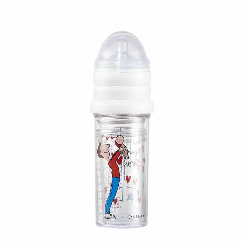 SET 3 DOJČENSKÝCH FLIAŠ LE BIBERON FRANCAIS PAPA BEBÉ BY SOLEDAD, 2x 210 ML, 1x 360 ML, 0+M/ 6+M – Obrázok 2