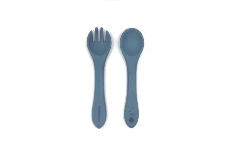 SILIKÓNOVÝ SET VIDLIČKY A LYŽIČKY COTTON CLOUD SMOKEY BLUE