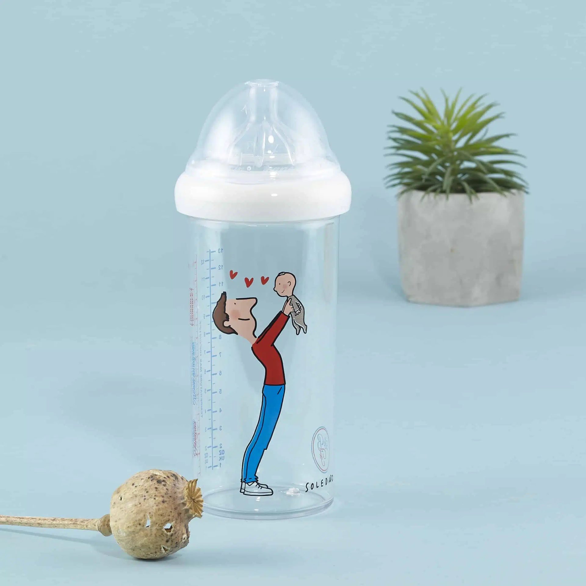DARČEKOVÝ DREVENÝ BOX LE BIBERON FRANCAIS S PODBRADNÍKOM MY LOVE A DOJČENSKOU FĽAŠOU FATHER BABY, 360ML, 6+M – Obrázok 3