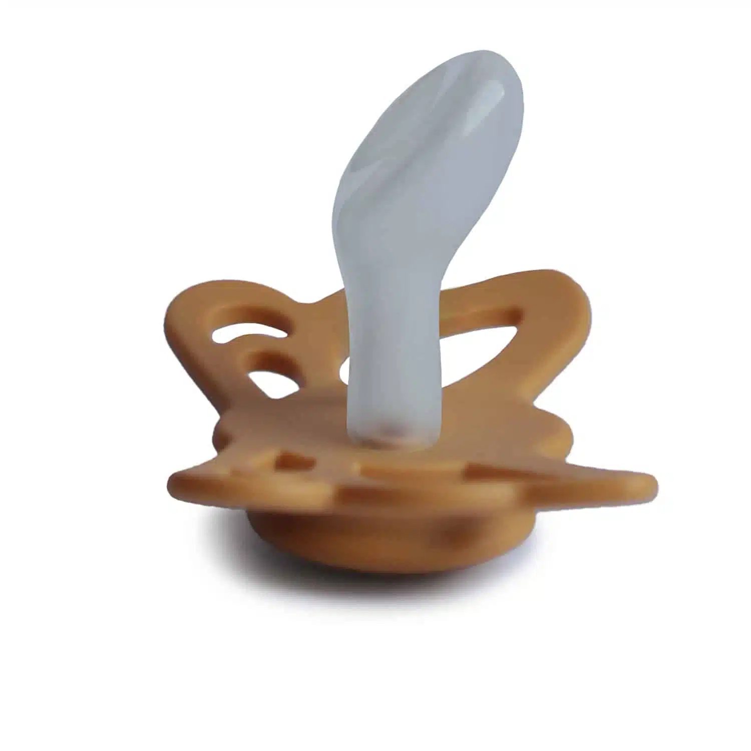 ANATOMICKÝ CUMLÍK FRIGG BUTTERFLY HONEY GOLD, 6-18M, SILIKÓN – Obrázok 2