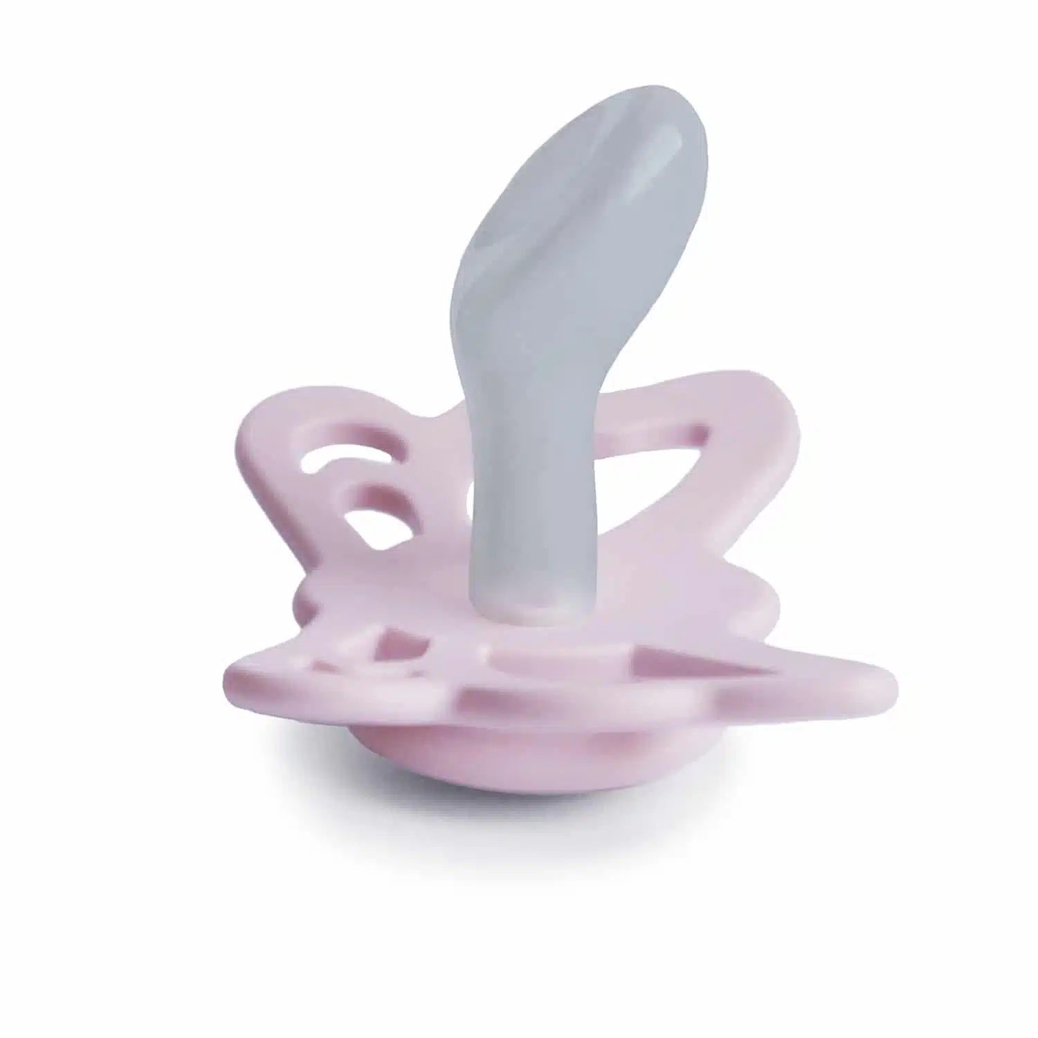 ANATOMICKÝ CUMLÍK FRIGG BUTTERFLY WHITE LILAC, 6-18M, SILIKÓN – Obrázok 2