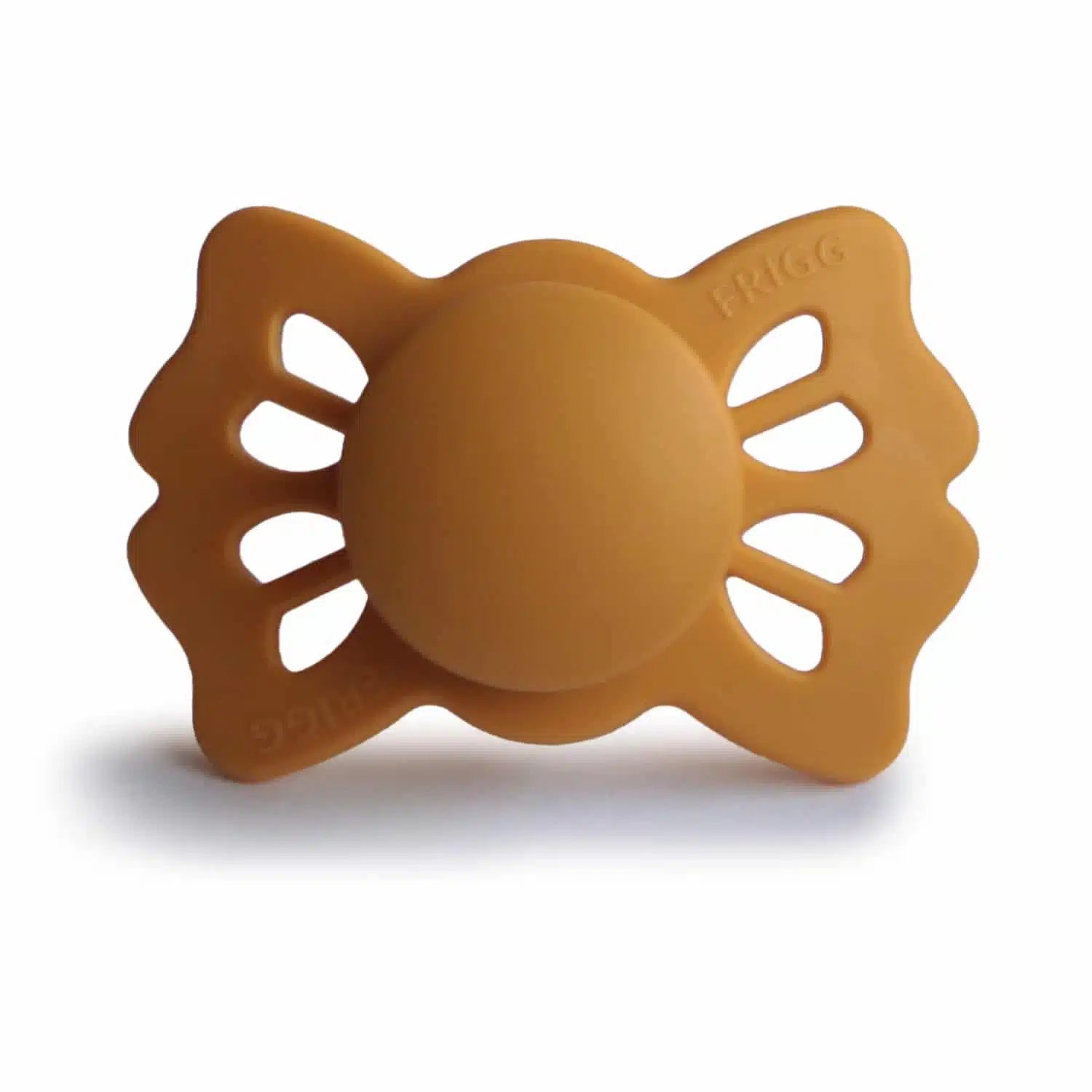 SYMETRICKÝ CUMLÍK FRIGG LUCKY HONEY GOLD, 0-6M, SILIKÓN