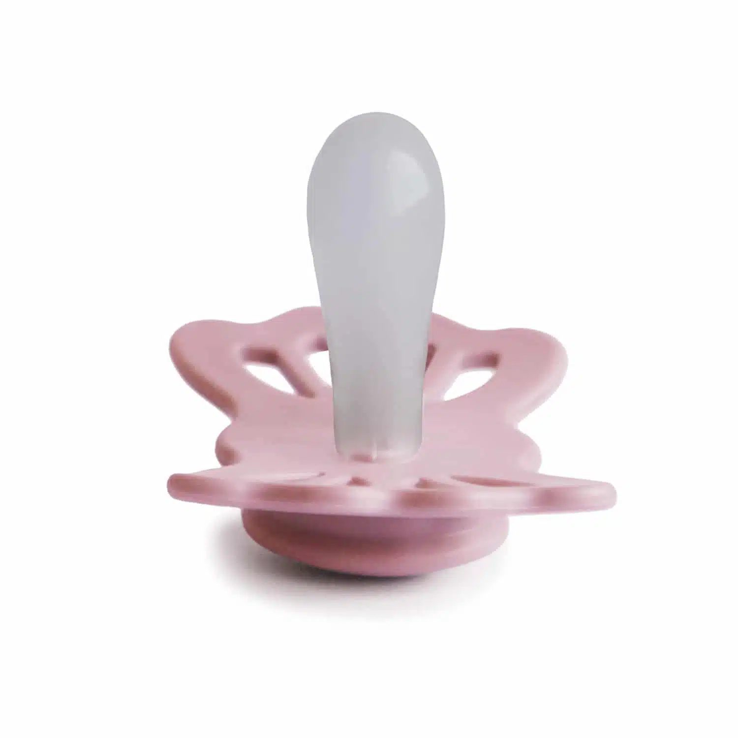 SYMETRICKÝ CUMLÍK FRIGG LUCKY BABY PINK, 0-6M, SILIKÓN – Obrázok 2