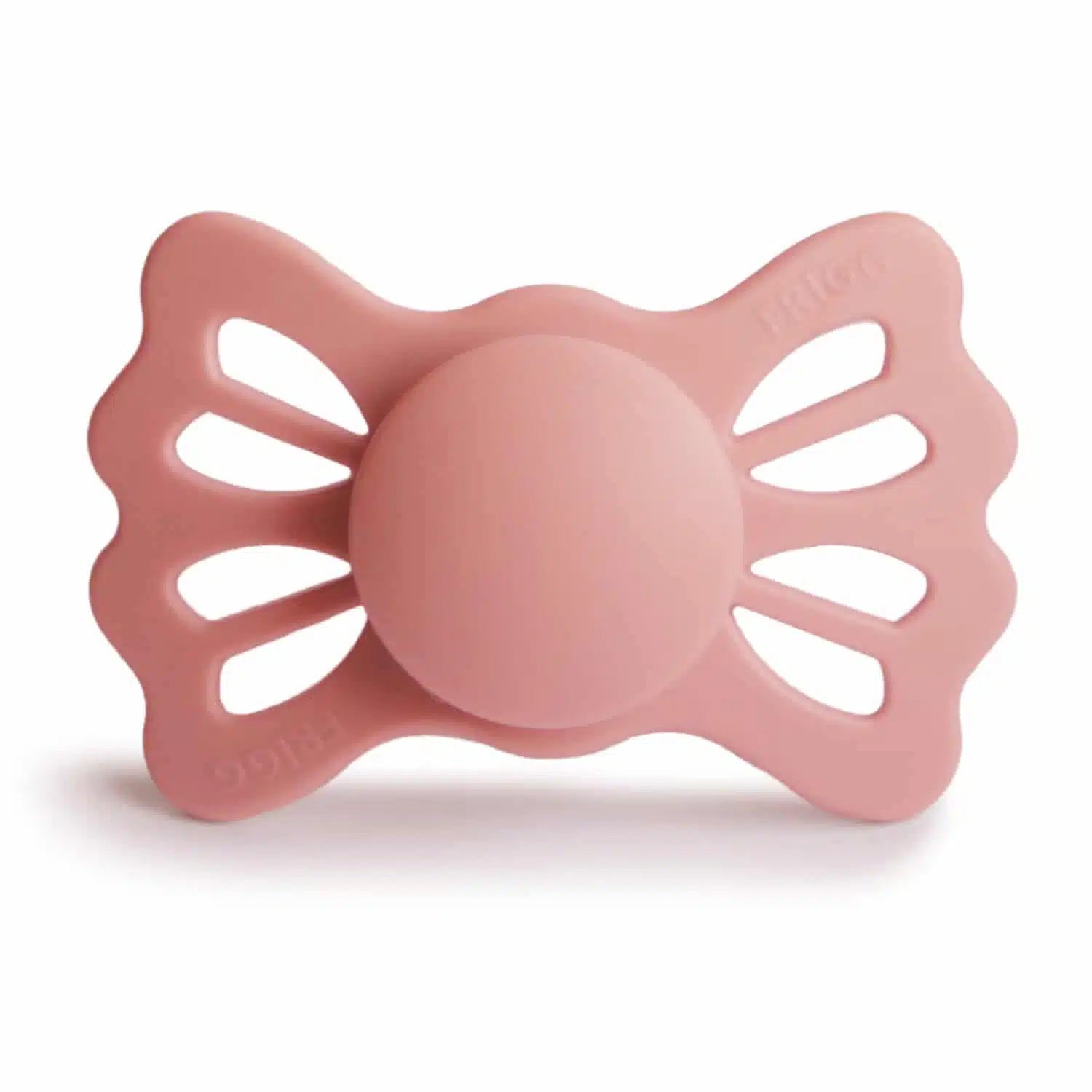 SYMETRICKÝ CUMLÍK FRIGG LUCKY PRETTY IN PEACH, 6-18M, SILIKÓN
