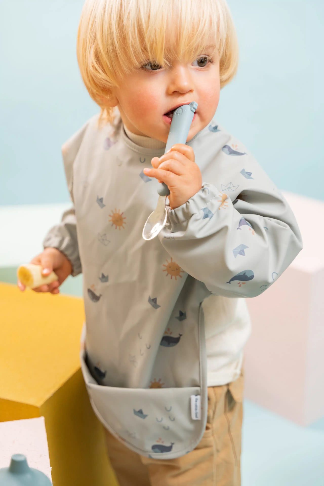 PODBRADNÍK S DLHÝMI RUKÁVMI COTTON CLOUD ORIGAMI – Obrázok 2