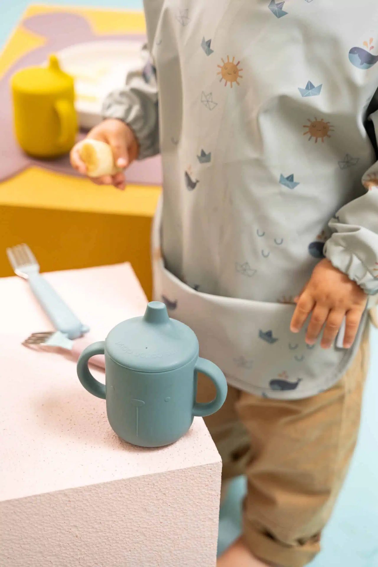 PODBRADNÍK S DLHÝMI RUKÁVMI COTTON CLOUD ORIGAMI – Obrázok 3