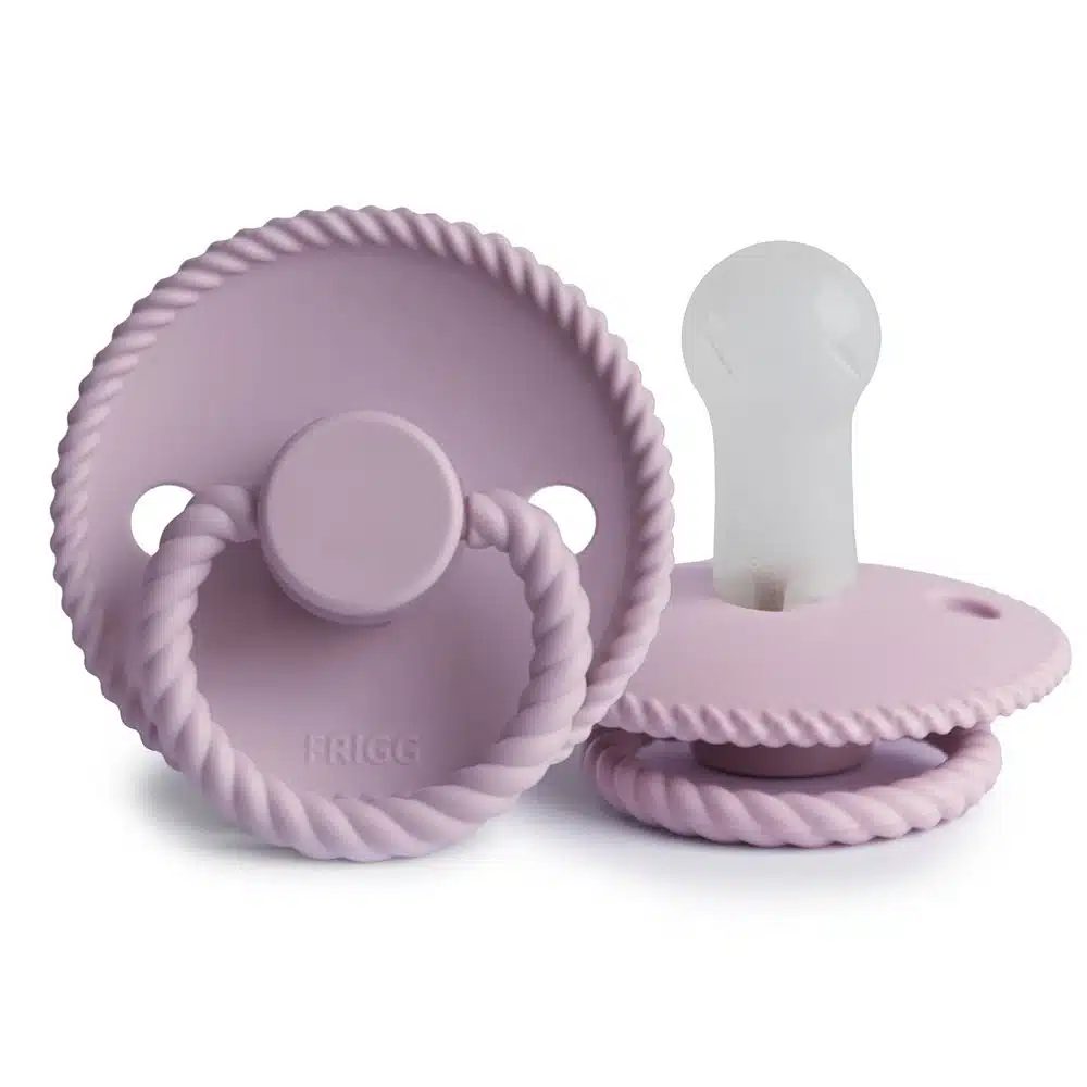OKRÚHLY CUMLÍK FRIGG ROPE SOFT LILAC, 6-18M, SILIKÓN