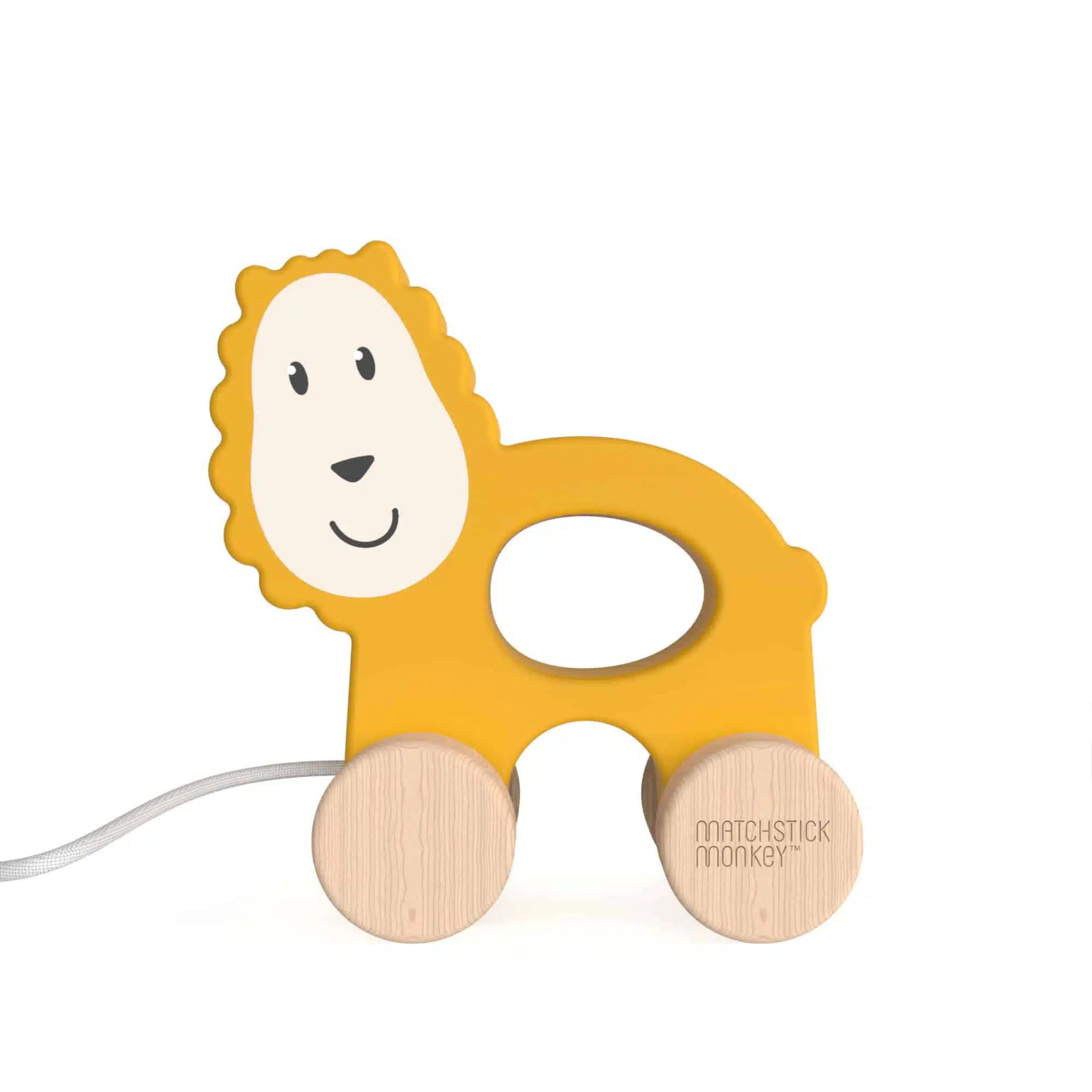 DREVENÁ ŤAHACIA HRAČKA MATCHSTICK MONKEY LEV