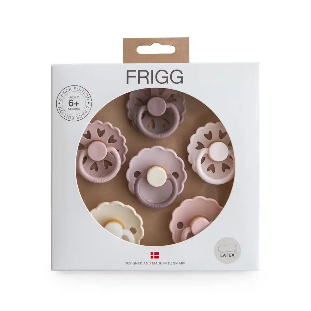 ŠESŤBALENIE OKRÚHLYCH CUMLÍKOV FRIGG BLOOMING LOVE, 6-18M, KAUČUK
