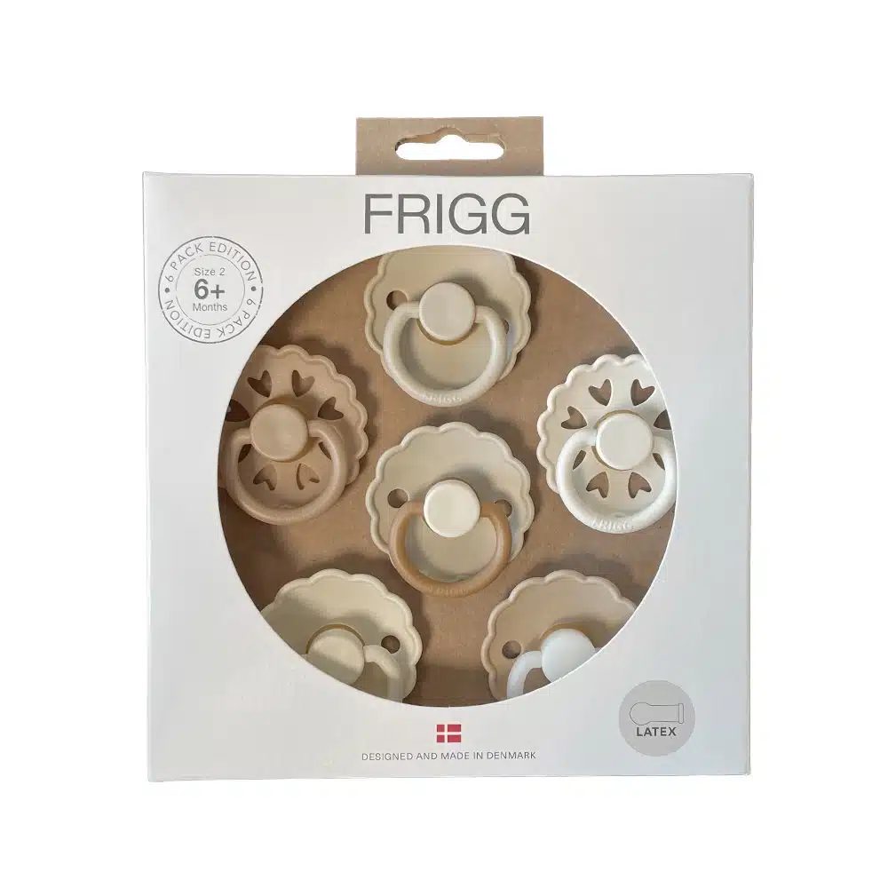 ŠESŤBALENIE OKRÚHLYCH CUMLÍKOV FRIGG CINNAMON CHARM, 6-18M, KAUČUK