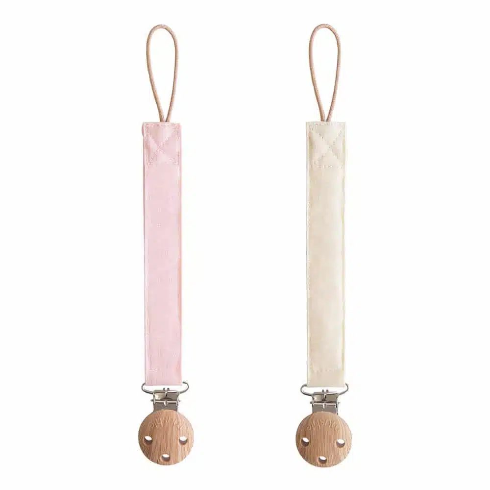 DVOJBALENIE ĽANOVÝCH KLIPOV NA CUMLÍK MUSHIE - BLUSH/ CREAM