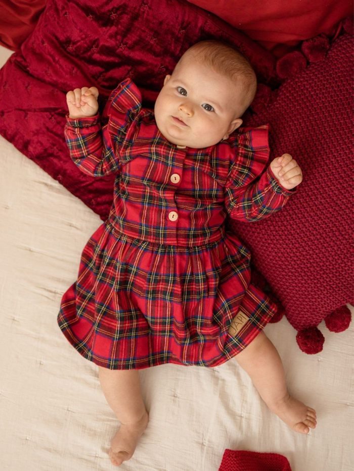 Body šaty pre bábätko ROYAL s dlhým rukávom - 074 - Royal červená