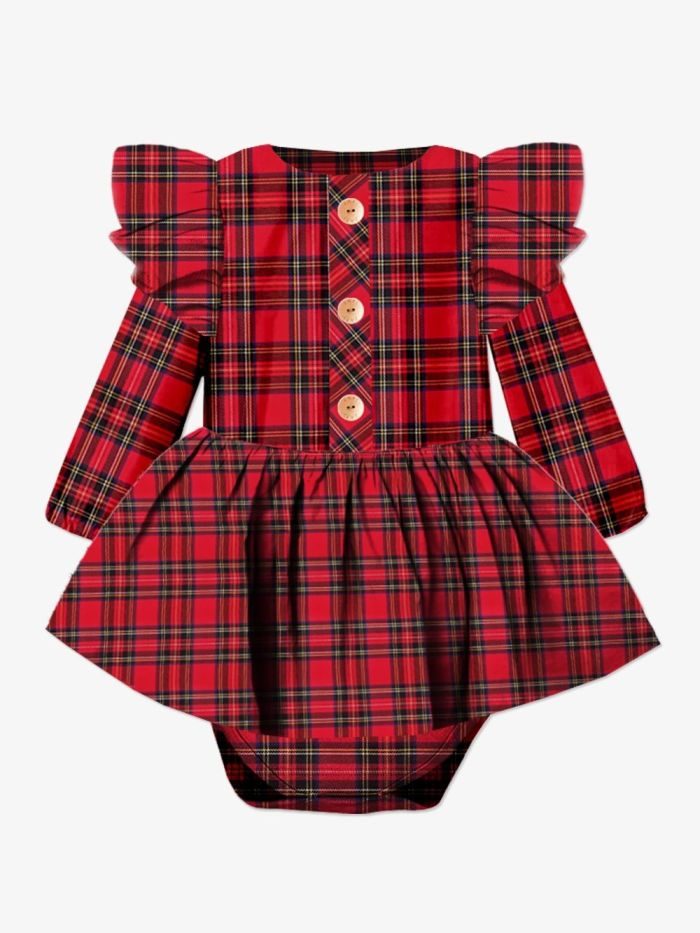 Body šaty pre bábätko ROYAL s dlhým rukávom - 080 - Royal červená – Obrázok 2