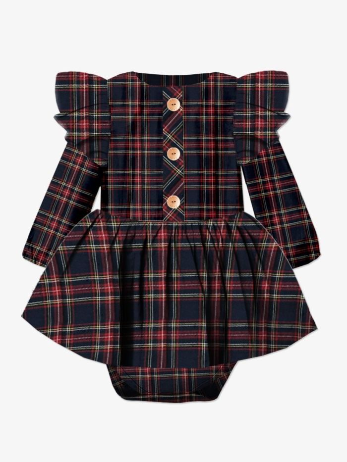 Body šaty pre bábätko ROYAL s dlhým rukávom - 086 - Royal modrá – Obrázok 2
