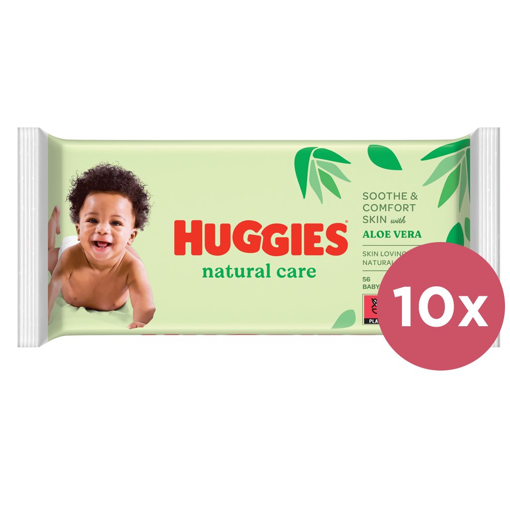 10x HUGGIES® Single Natural Care Obrúsky vlhčené 56 ks – Obrázok 2