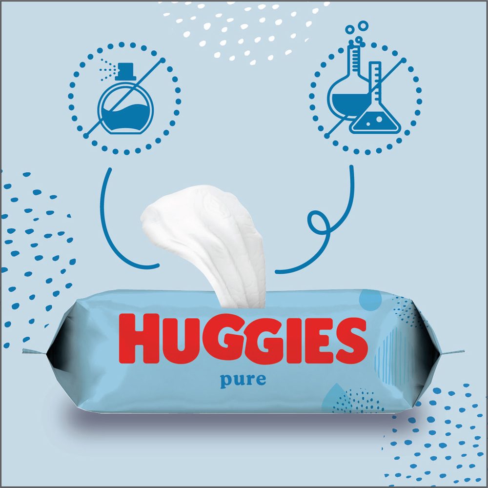 10x HUGGIES® Single Pure Obrúsky vlhčené 56 ks – Obrázok 6