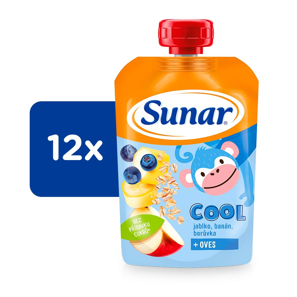 12x SUNAR Cool Banán, čučoriedka a ovos 110g – Obrázok 2