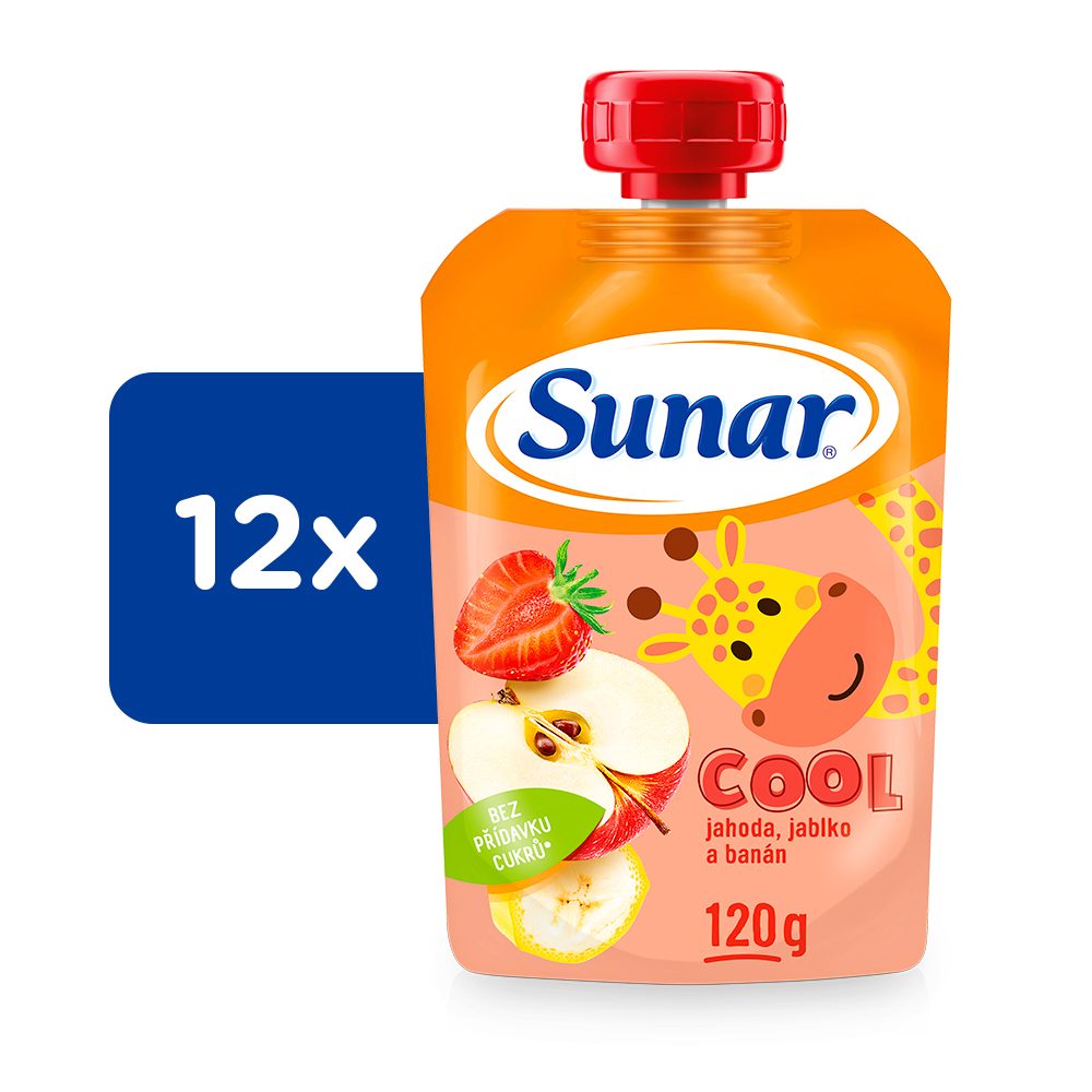 12x SUNAR Kapsička Cool ovocie jahoda, banán, jablko 120 g