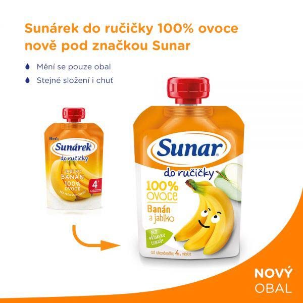 12x SUNAR Kapsička Do ručičky banán 100 g – Obrázok 3