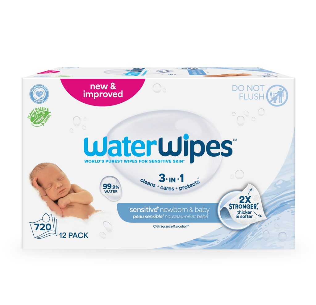 12x WATERWIPES Vlhčené obrúsky bez obsahu plastov 60 ks ( 720 ks )