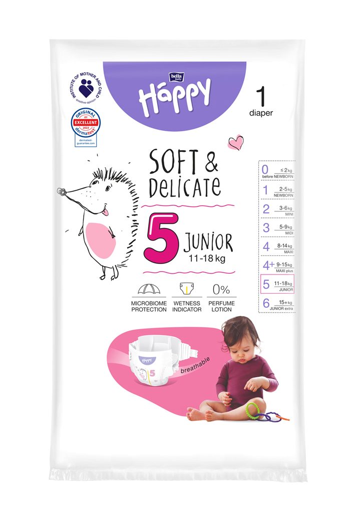 2x BELLA HAPPY Baby Plienky jednorazové Junior Box 11-18 kg 52 ks – Obrázok 6