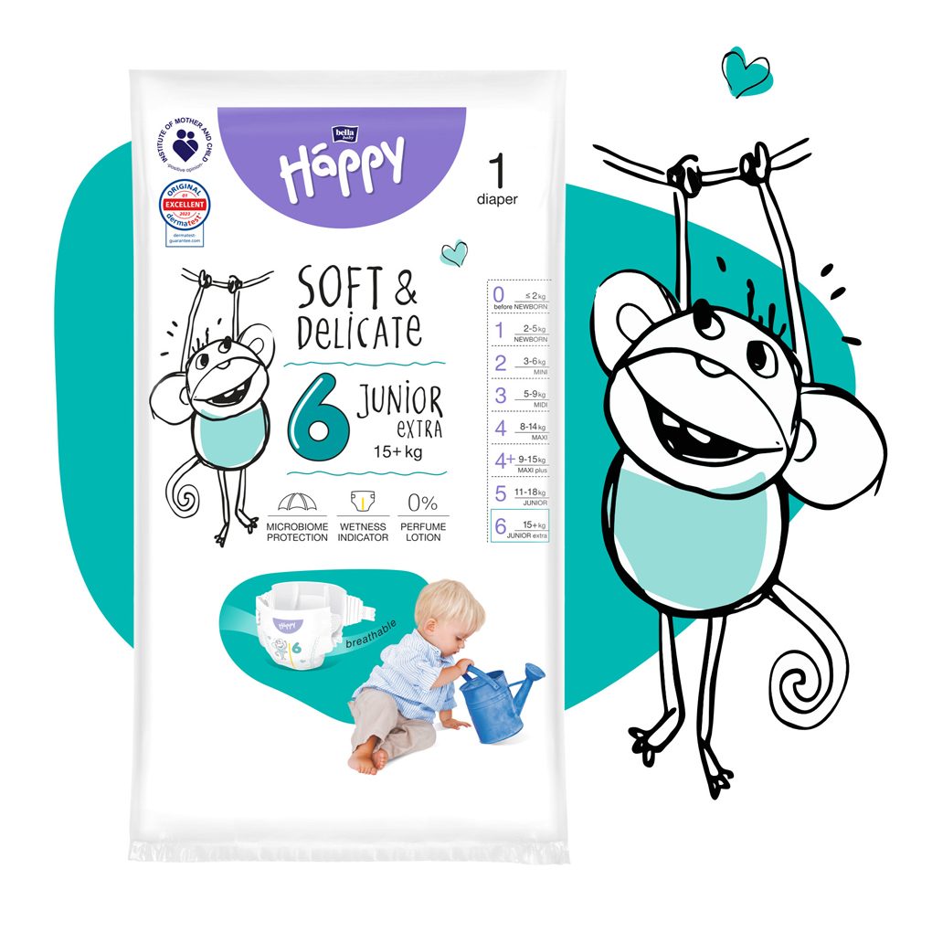 2x BELLA HAPPY Baby Plienky jednorazové Junior Extra Box 15+ kg 48 ks – Obrázok 6