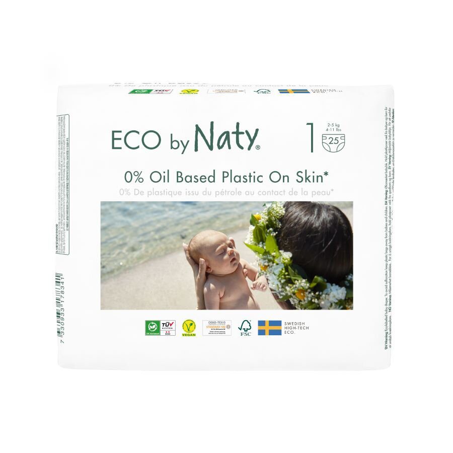2x ECO BY NATY Plienky jednorazové 1 (2-5 kg) 25 ks – Obrázok 4