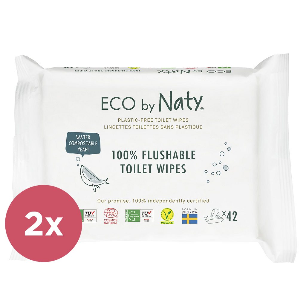 2x ECO BY NATY Obrousky vlhčené toaletné Eco 42 ks – Obrázok 2