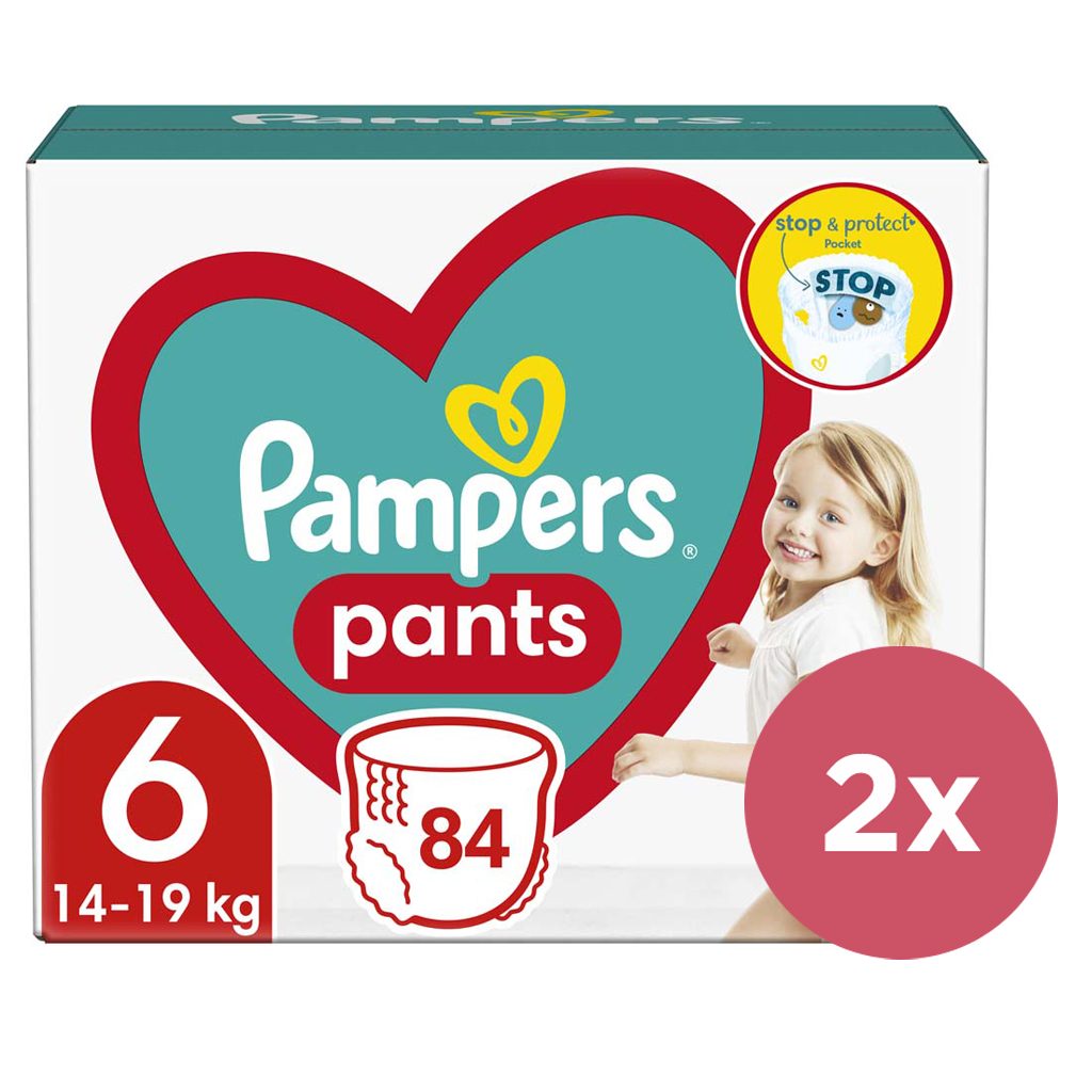 2x PAMPERS Pants Nohavičky plienkové jednorazové 6 (15 kg+) 84 ks - MEGA PACK – Obrázok 2