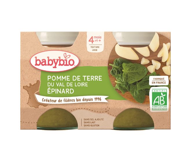 2xBABYBIO Zemiaky so špenátom 130 g – Obrázok 2