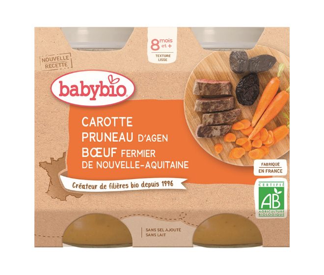 2xBABYBIO Menu mrkva a sušené slivky s hovädzím mäsom 200 g – Obrázok 3