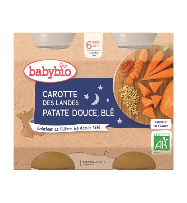 2xBABYBIO Večerné menu mrkva so sladkými zemiakmi a pšenicou 200 g – Obrázok 2