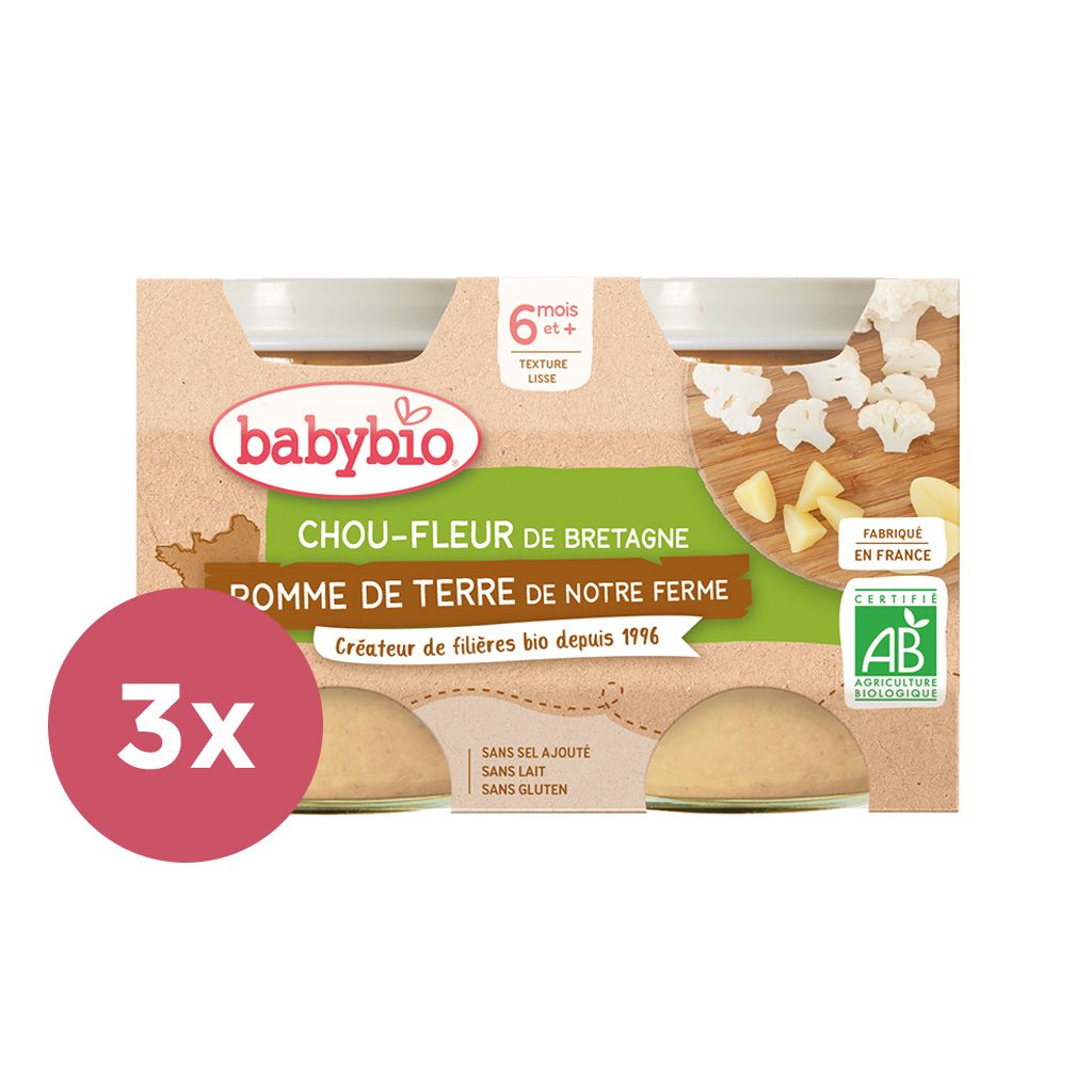 3x BABYBIO Karfiol a zemiaky 2x 130 g – Obrázok 2