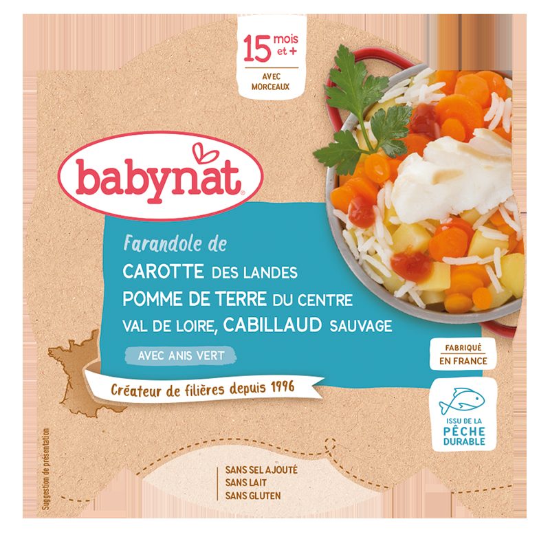 3x BABYBIO Menu mrkva a zemiaky s treskou 260 g – Obrázok 3