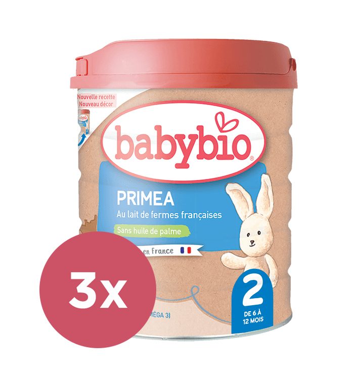 3x BABYBIO PRIMEA 2 dojčenské bio mlieko 800 g – Obrázok 2