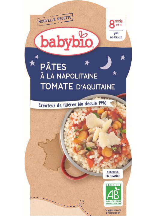 3x BABYBIO Večerné menu Neapolské cestoviny 2x 200 g – Obrázok 3