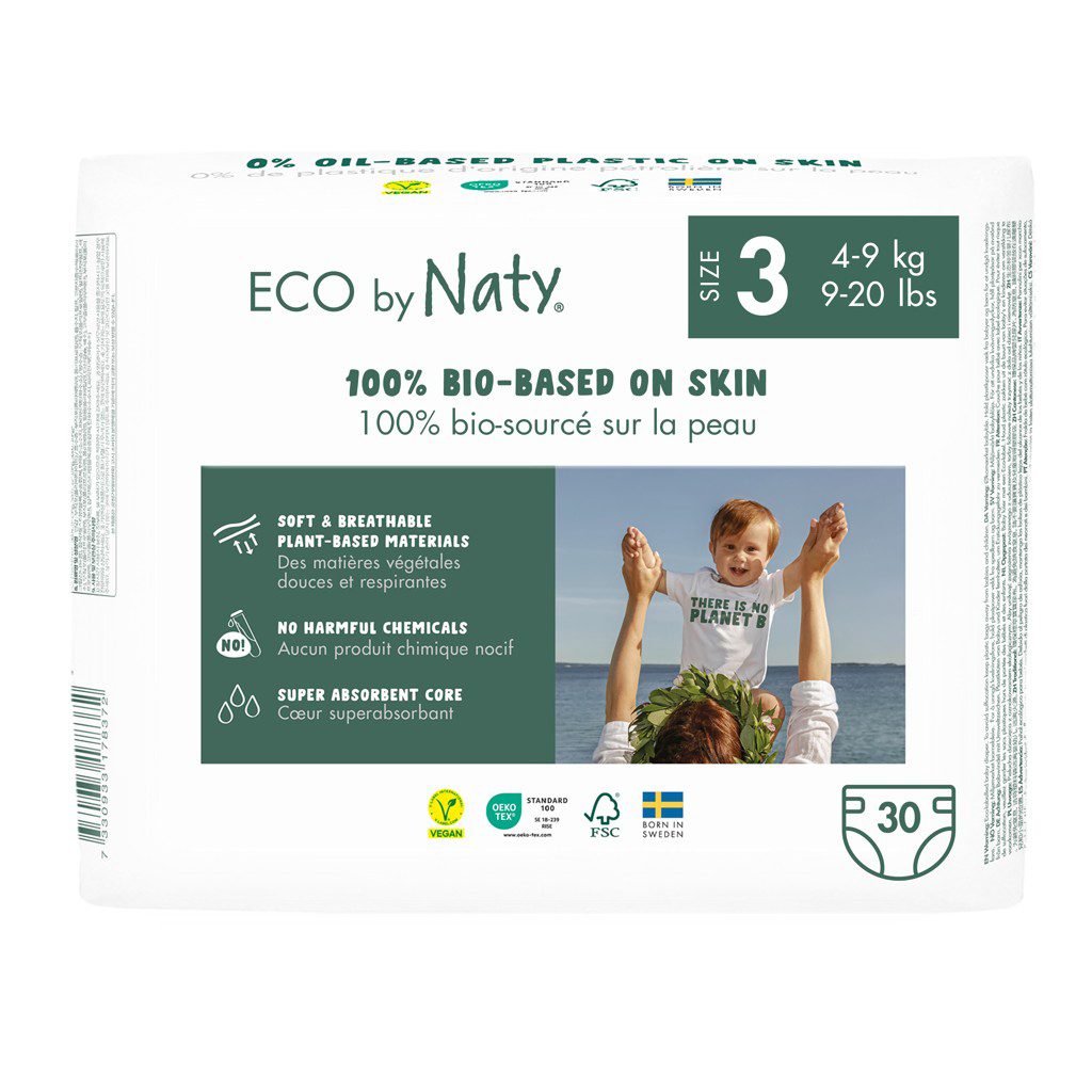 3x ECO BY NATY Plienky jednorazové 3 (4-9 kg) 30 ks