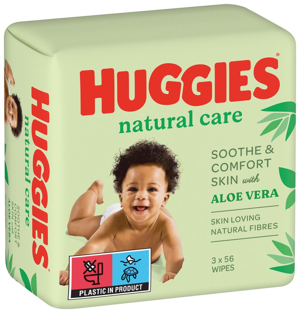 3x HUGGIES® Natural Care Obrúsky vlhčené 56x3 ks – Obrázok 3