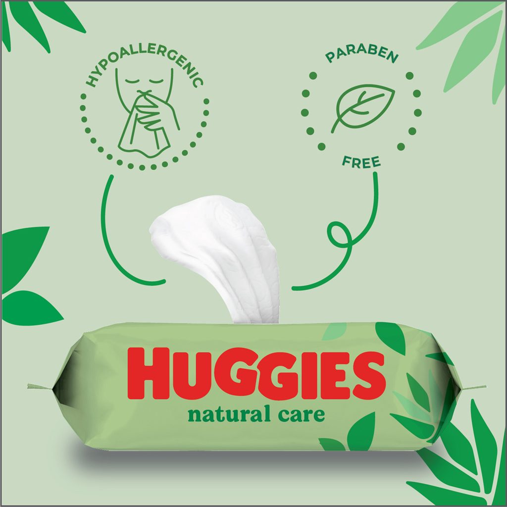 3x HUGGIES® Natural Care Obrúsky vlhčené 56x3 ks – Obrázok 7
