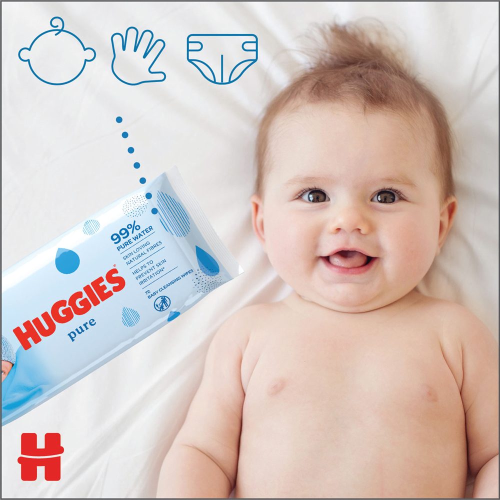 3x HUGGIES® Pure Triplo Obrúsky vlhčené 56x3 ks – Obrázok 6