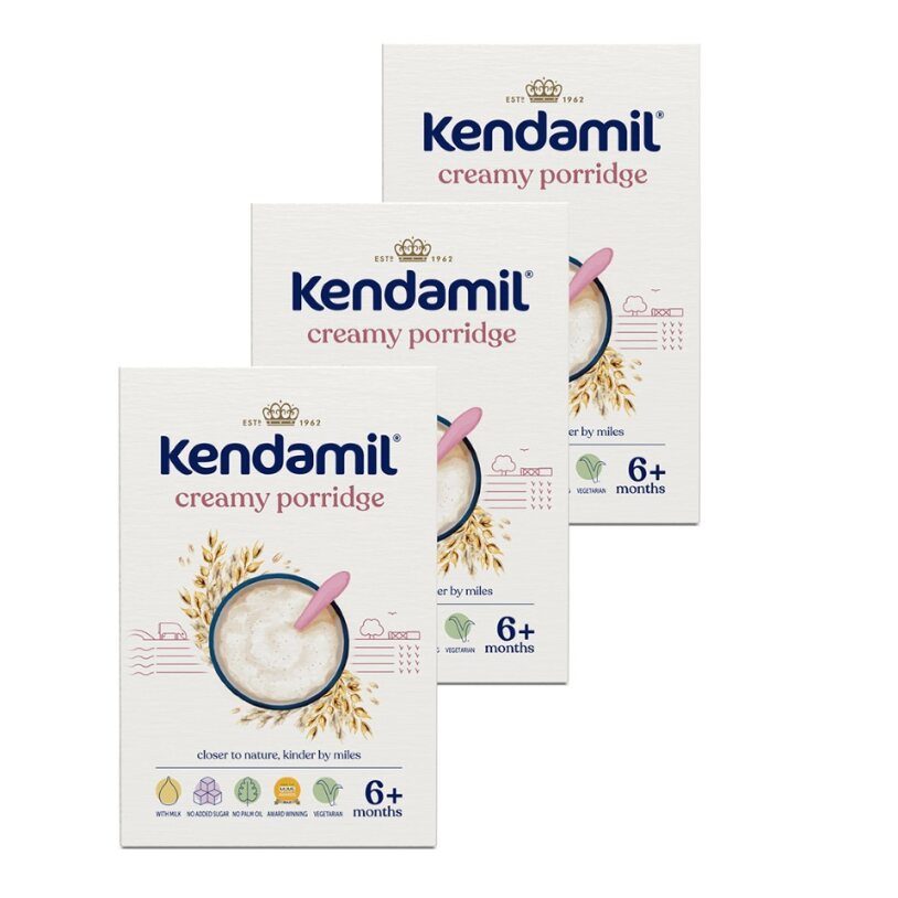 3x KENDAMIL Kaša mliečna krémová ovsená (150 g), 6m+ – Obrázok 3